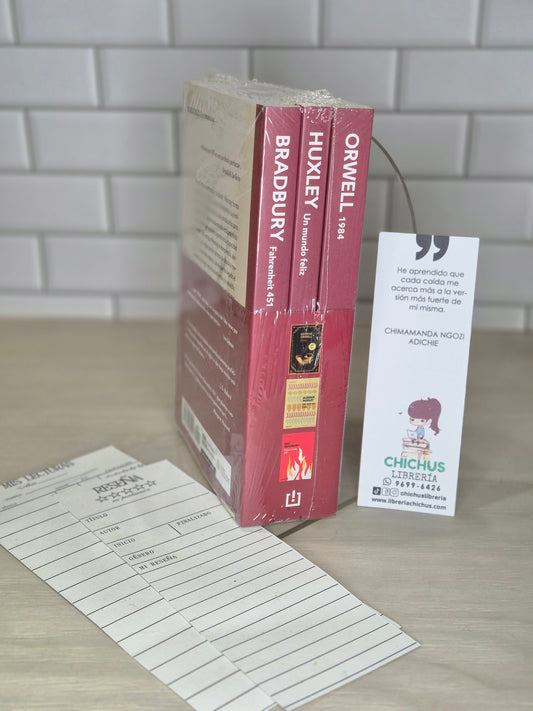 Distopías maestras (pack con: 1984 de Orwell | Un mundo feliz de Huxley | Fahrenheit 451 de Bradbury)