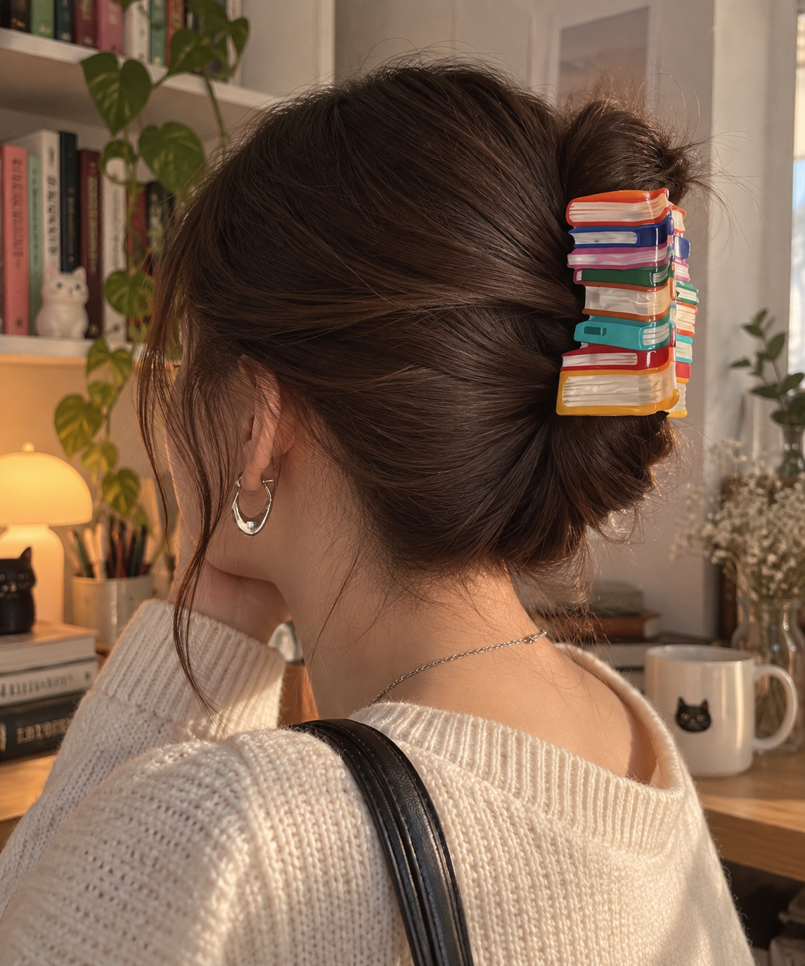 Gancho para Cabello Libros Multicolor 📚✨
